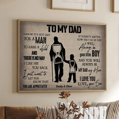 To My Dad From Son - Personalized Poster/Canvas - Father's Day Gift, Birthday Gift For Dad, Daddy