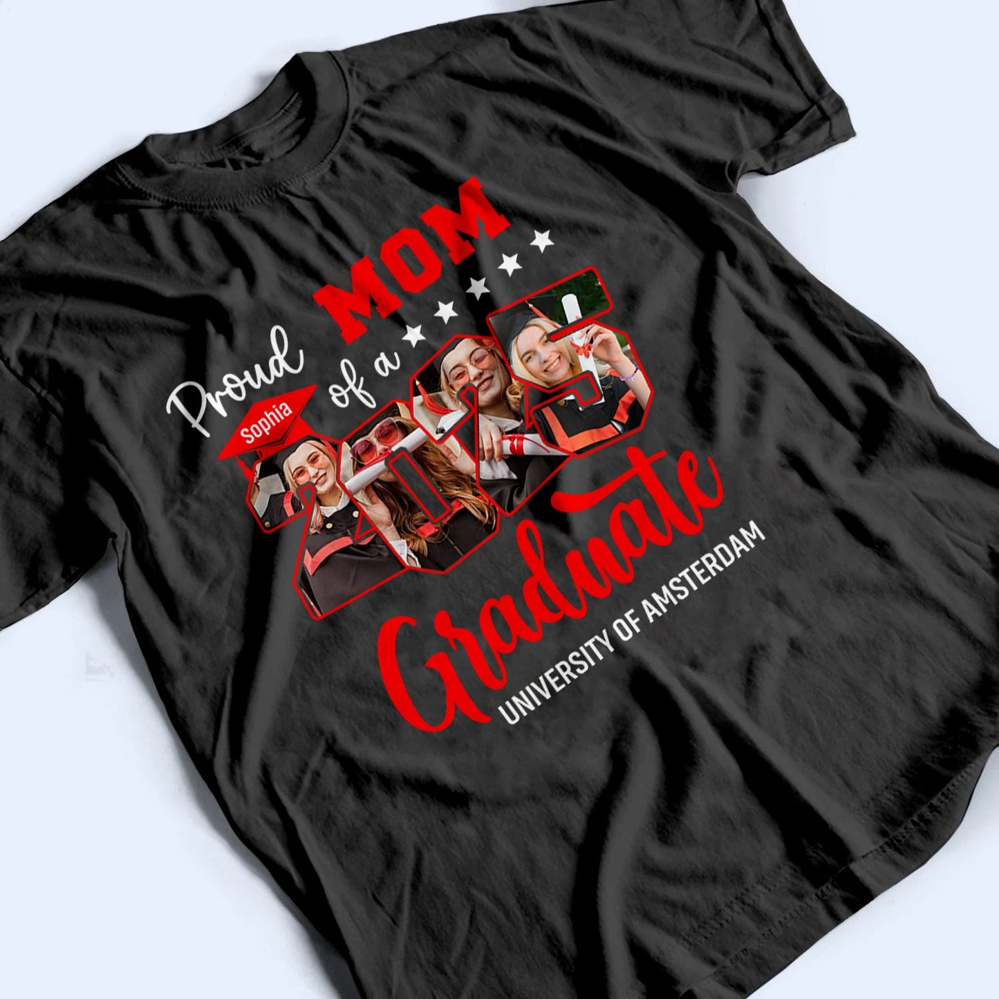 Custom Photo Proud Family Of 2025 Senior Graduation - Personalized Custom T Shirt - Gift for Grandma, Grandpa, Mom, Dad, Brother, Sister, Aunt, Uncle