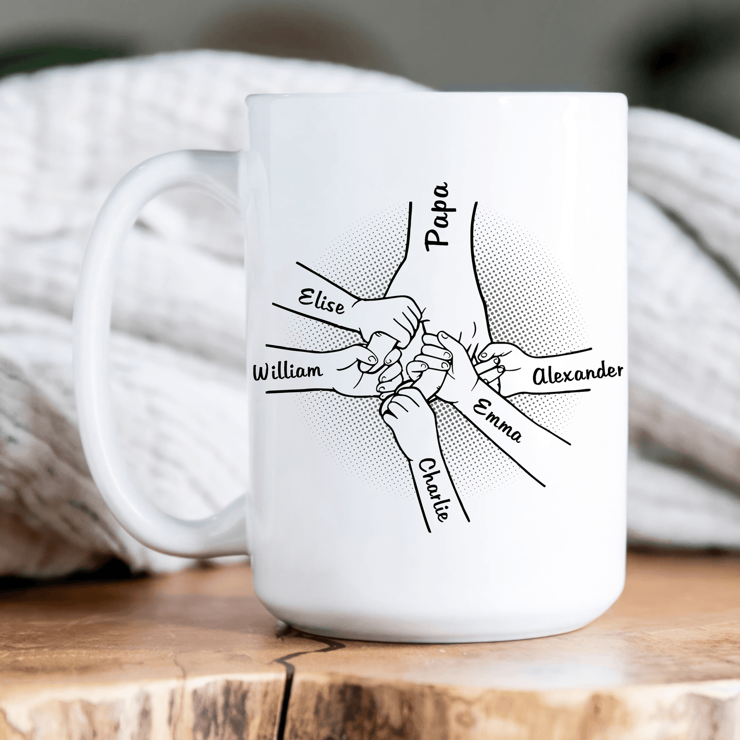 Best Papa Ever Holding Hand - Personalized Mug - Custom Father's Day, Birthday Gift For Dad, Papa, Grandpa
