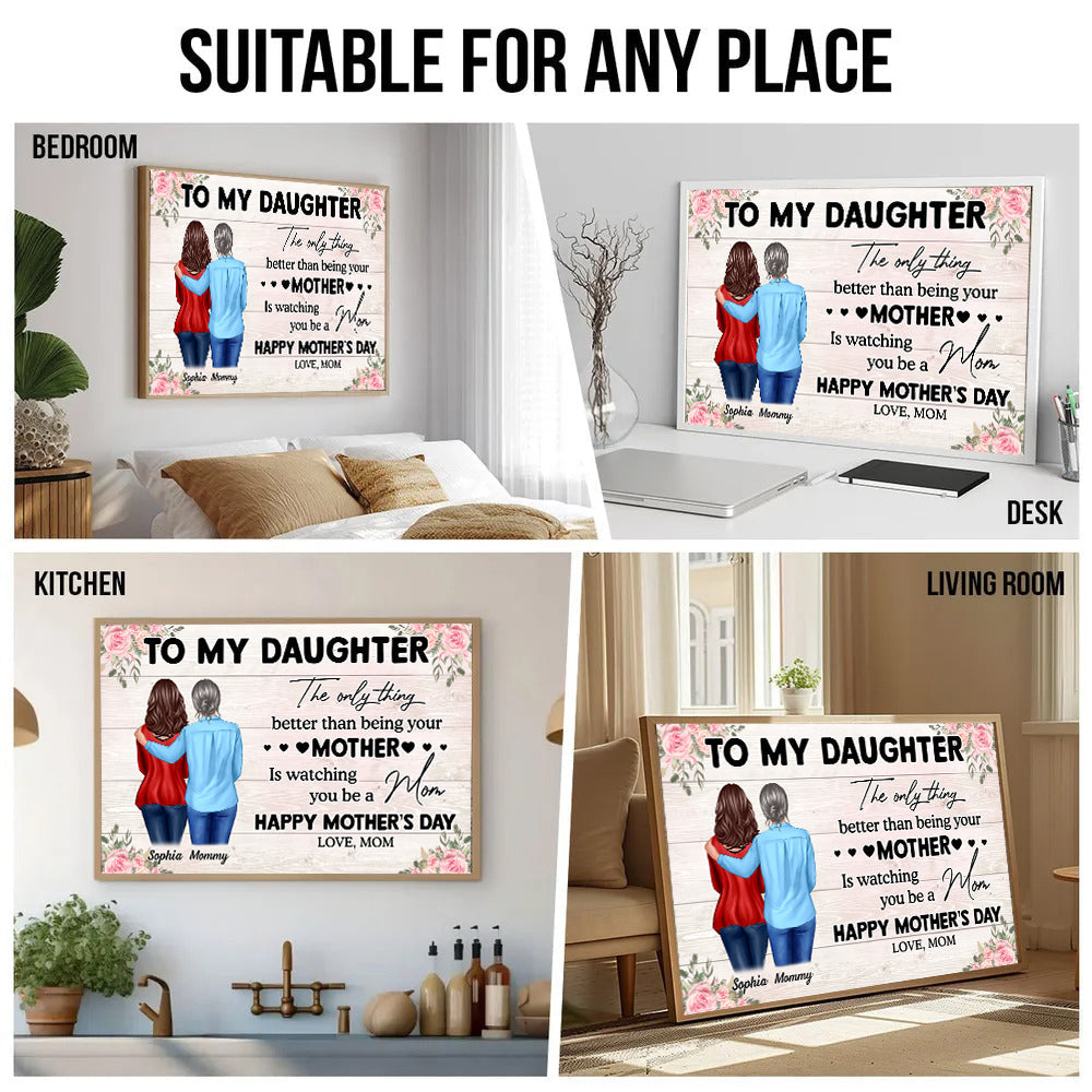 To My Daughter From Mom - Personalized Poster/Canvas - Mother's Day Gift For Daughter