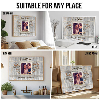 Happy First Time Mother’s Day - Personalized Poster/Canvas - Gift For Mom, Wife, Mother's Day