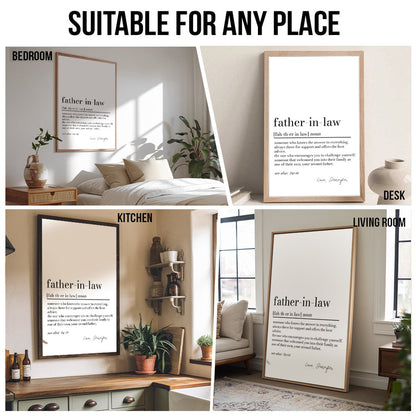 Father in Law Definition Print - Personalized Poster/Canvas - Father's Day Gift For Father In Law