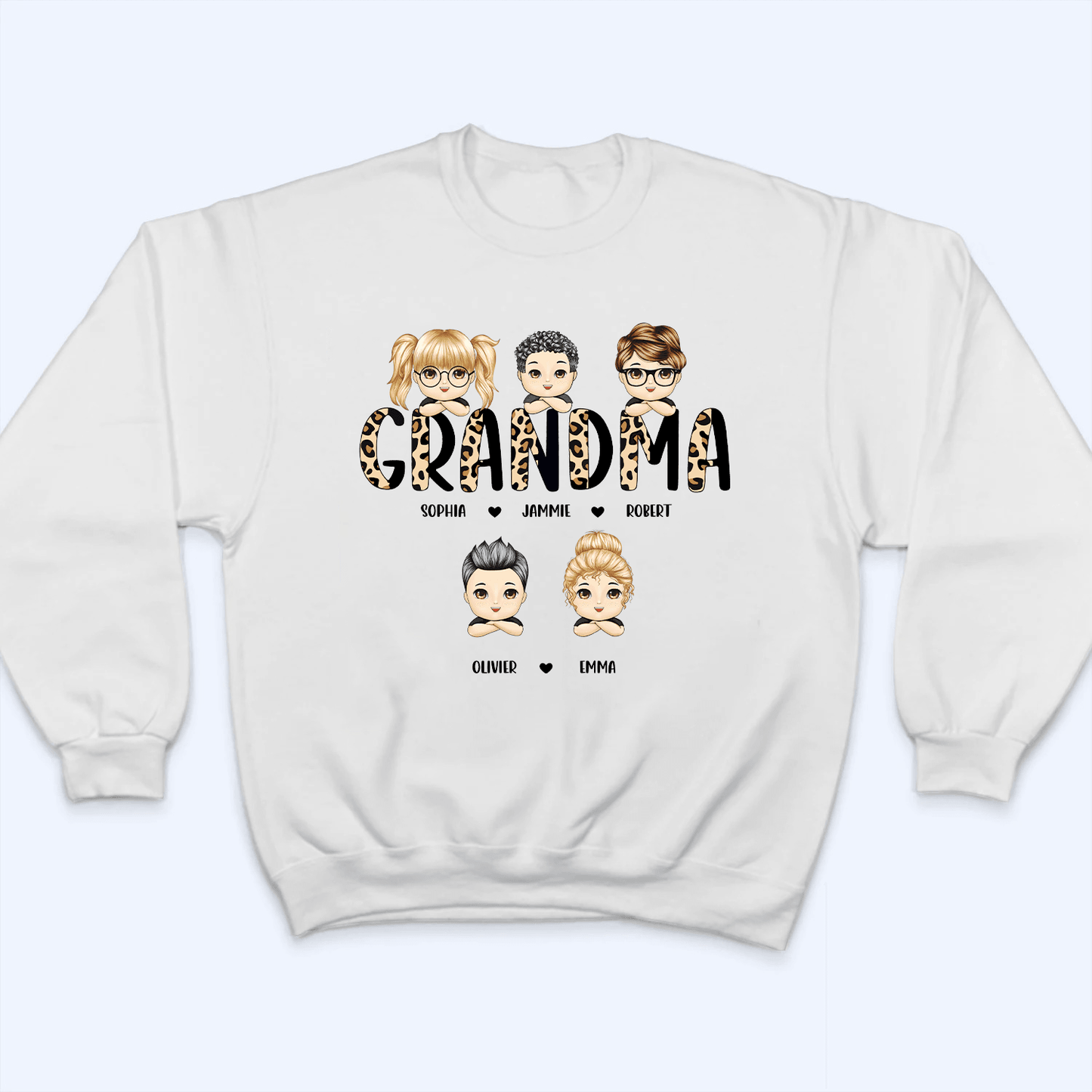 Leopard Grandma Title - Personalized Custom T Shirt - Gift for Grandma/Nana/Mimi, Mom, Wife, Mother's Day