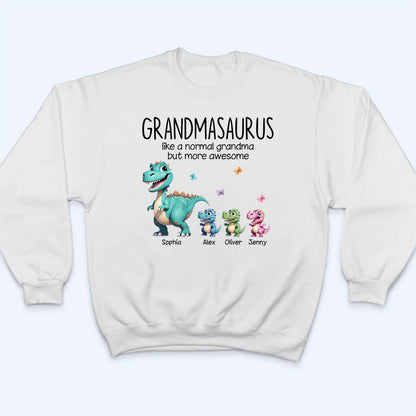 Grandmasaurus And Kids 3D Effect Dinosaurs - Personalized Custom T Shirt -  Gift for Grandma, Nana, Grammy