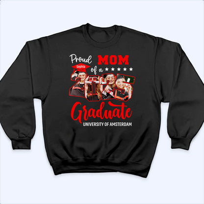 Custom Photo Proud Family Of 2025 Senior Graduation - Personalized Custom T Shirt - Gift for Grandma, Grandpa, Mom, Dad, Brother, Sister, Aunt, Uncle