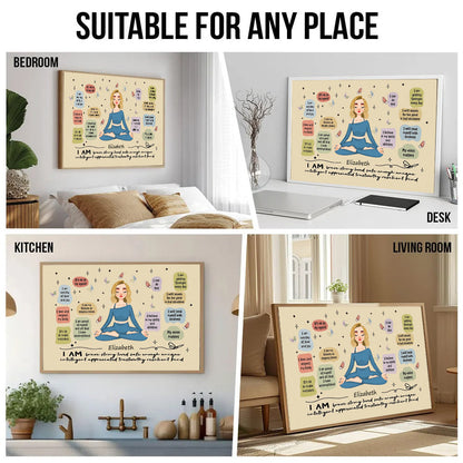 I Am Brave Strong Loved - Personalized Poster/Canvas - Gift For Women, Yoga Lovers, Mental Health Gifts