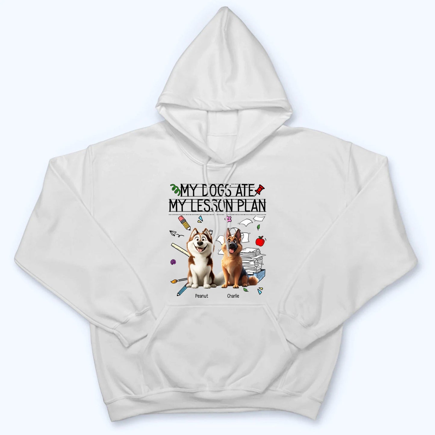 My Dog Ate My Lesson Plan Teacher - Personalized Custom Shirt - Back To School Gift For Teacher, Educator, Dog Lovers