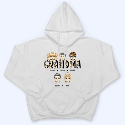 Leopard Grandma Title - Personalized Custom T Shirt - Gift for Grandma/Nana/Mimi, Mom, Wife, Mother's Day