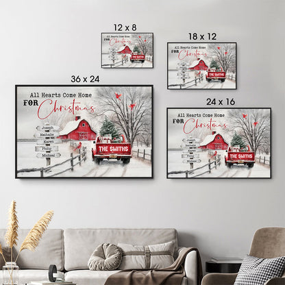 All Roads Lead Home At Christmas - Personalized Poster/Canvas - Gift For Family Members, Mom and Dad