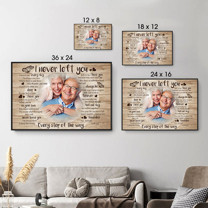 Custom Photo Never Left You - Memorial Gift - Personalized Canvas For Family Members, Loss of Mom, Dad