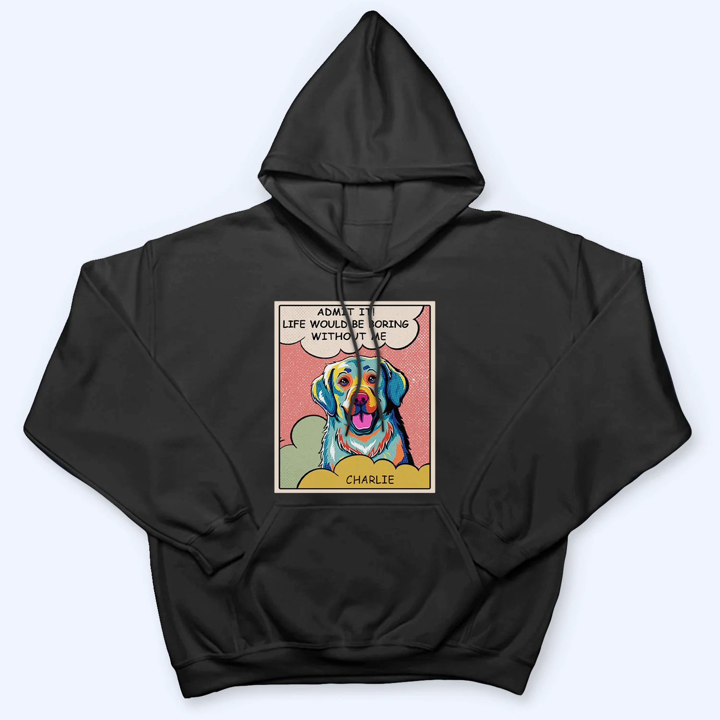 Boring Without Dog Popart - Personalized Custom T Shirt - Gift for Dog Lover, Dog Mom, Dog Dad