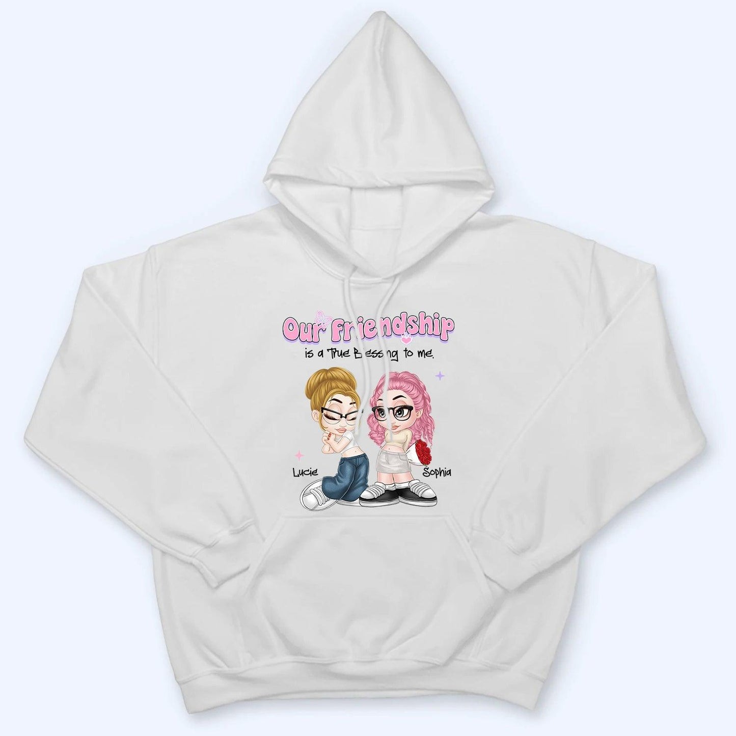 Our Friendship Is True Blessing - Personalized Custom T Shirt - Gift For Her, Besties, Friends, Sister, Soul Sisters