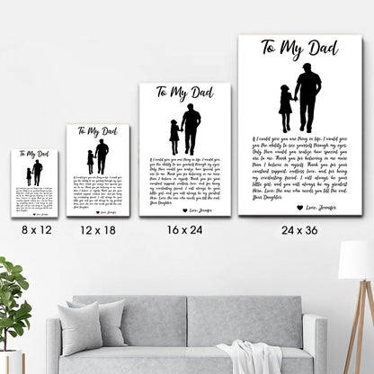 From Daughter To My Dad - Personalized Poster/Canvas - Father's Day Gift, Birthday Gift For Dad, Daddy