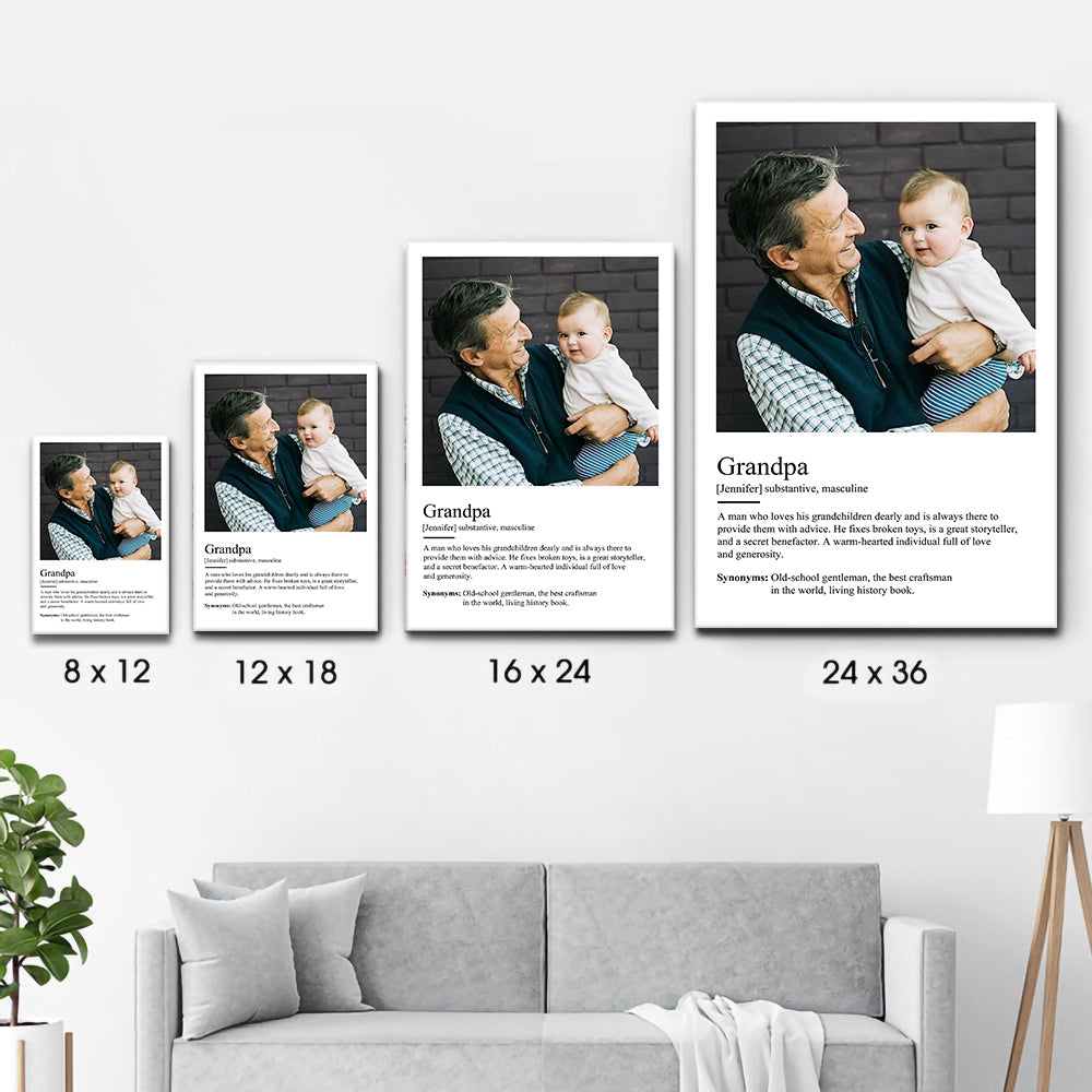 Custom Photo Grandpa Definition - Personalized Poster/Canvas - Father's Day Gift For Grandpa, Grandfather