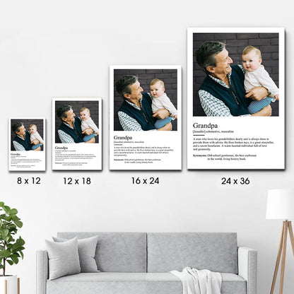 Custom Photo Grandpa Definition - Personalized Poster/Canvas - Father's Day Gift For Grandpa, Grandfather