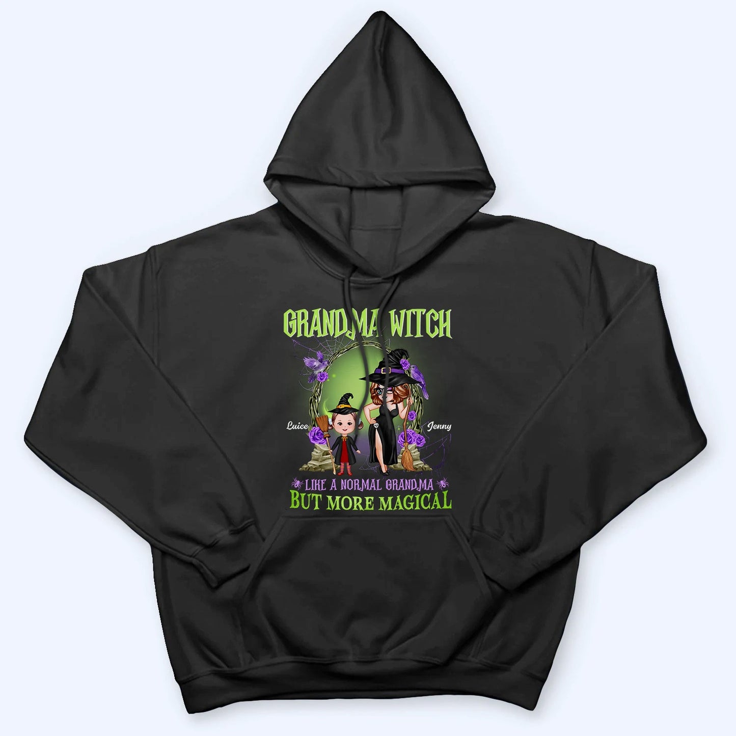 Purple And Green Pretty Grandma - Personalized Custom T Shirt - Halloween Gift for Grandma, Nana, Grammy