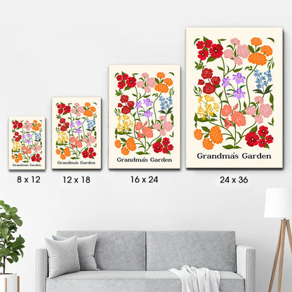 Custom Family Birth Flower Bouquet Artwork Minimalist - Personalized Poster/Canvas - Mother's Day Gift For Mom, Grandma