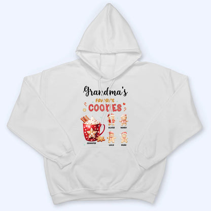 Grandma's Favorite Cookies - Personalized Custom T Shirt - Christmas Gift for Grandma/Grandparent