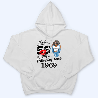 Custom Age & Year, Stepping Into a New Chapter, Turning New Age, Fabulous Since - Personalized T Shirt - Birthday, Loving, Funny Gift for Her, Wife, Mom, Mother, Grandma
