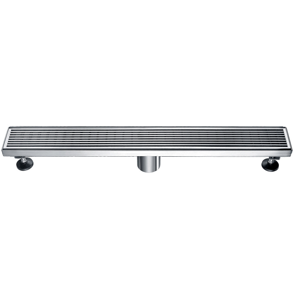 ALFI brand  ABLD24D 24" Modern Stainless Steel Linear Shower Drain with Groove Lines