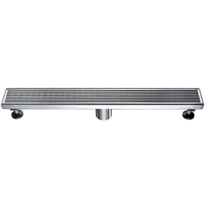 ALFI brand  ABLD24D 24" Modern Stainless Steel Linear Shower Drain with Groove Lines