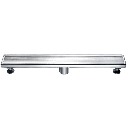 ALFI brand  ABLD24D 24" Modern Stainless Steel Linear Shower Drain with Groove Lines
