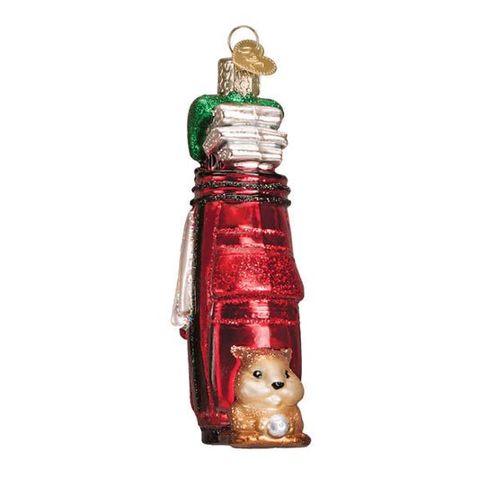 Goldf Bag Glass Ornament