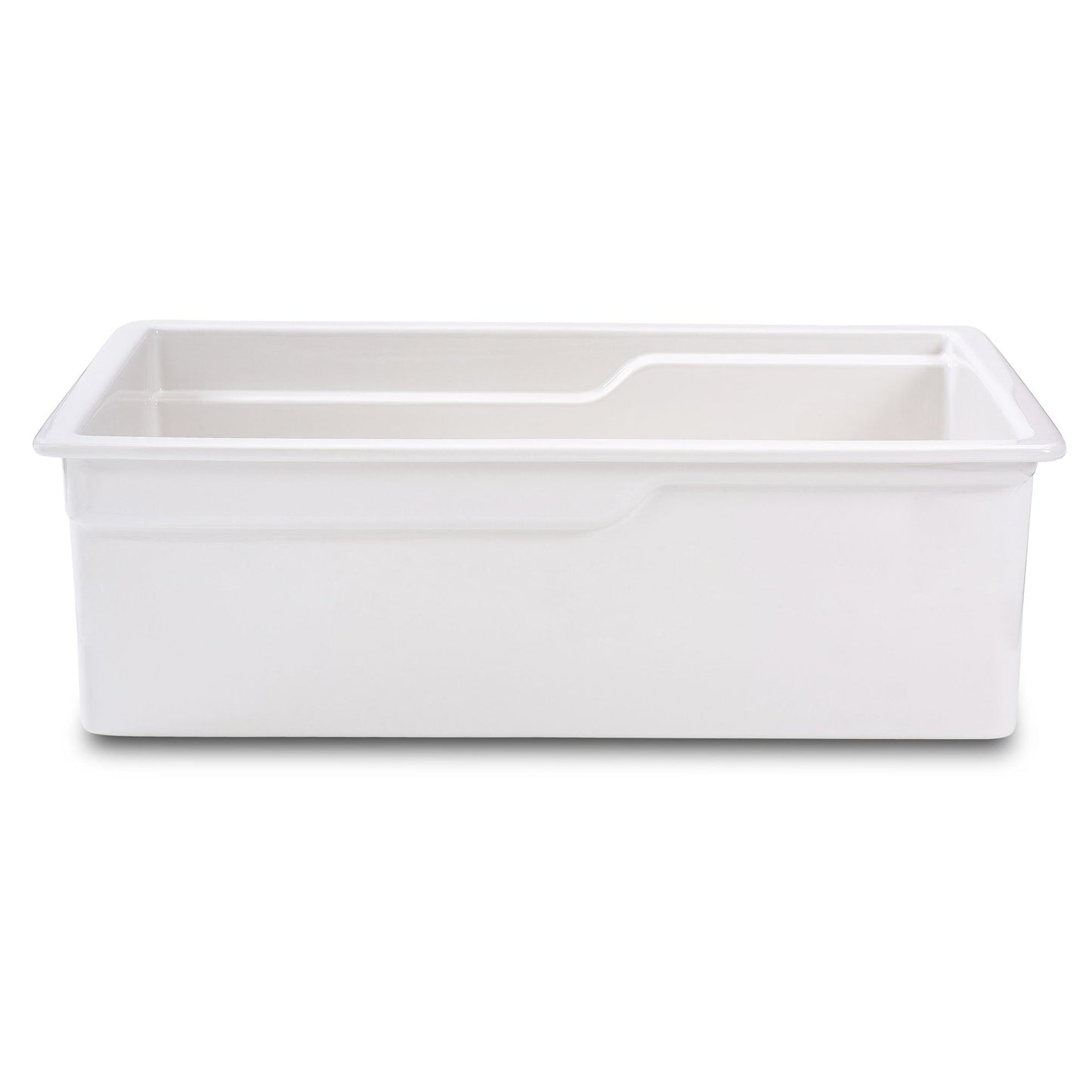 ALFI brand ABFS3219SUD ABFS3219SUD-W  White 32" x 19" Workstation Step Rim Single Bowl Fireclay Undermount / Drop In Kitchen Sink