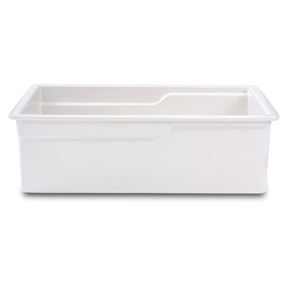 ALFI brand ABFS3219SUD ABFS3219SUD-W  White 32" x 19" Workstation Step Rim Single Bowl Fireclay Undermount / Drop In Kitchen Sink