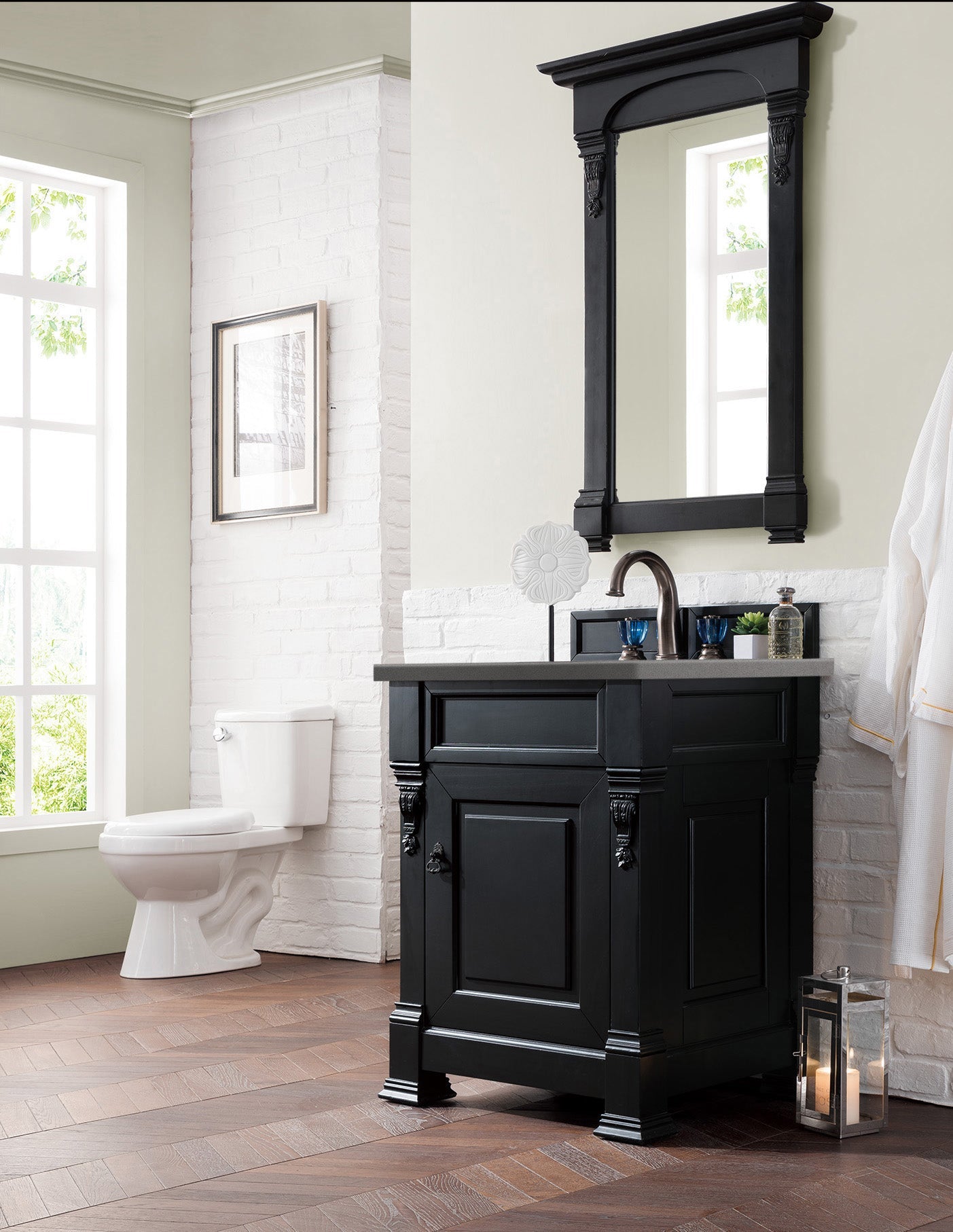 Brookfield 26" Single Vanity Cabinet, Antique Black