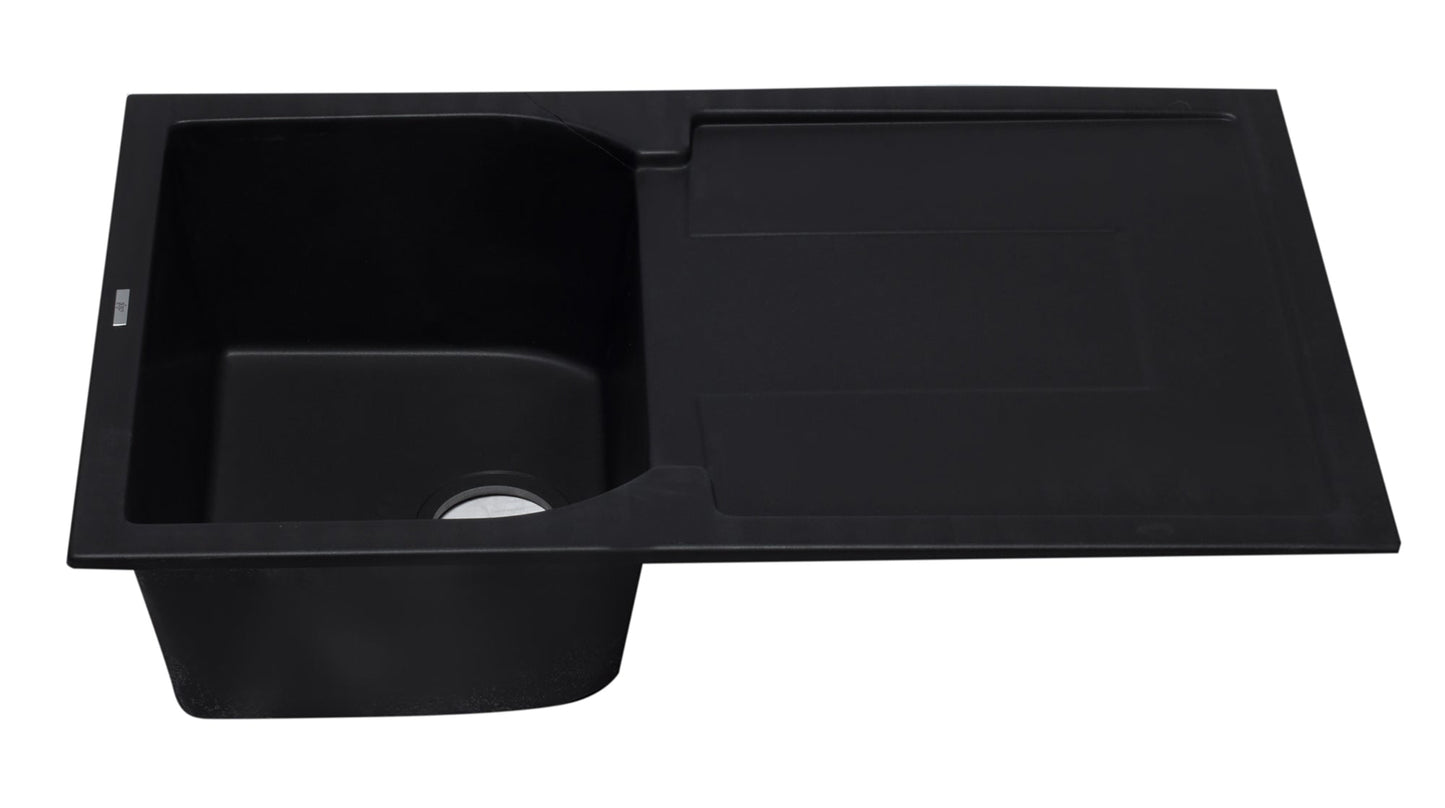 ALFI brand AB1620DI 34" Single Bowl Granite Composite Kitchen Sink with Drainboard