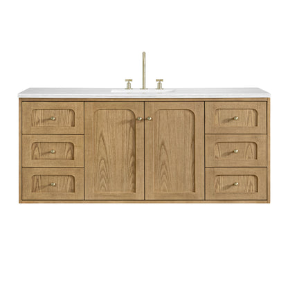 Laurent 60" Single Vanity, Light Natural Oak