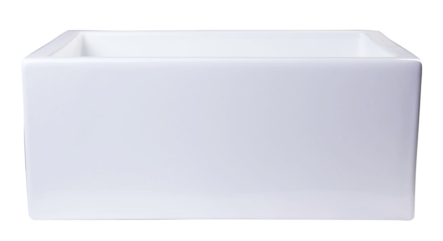 ALFI brand AB2418SB Smooth Thick Wall Fireclay Single Bowl Farm Sink
