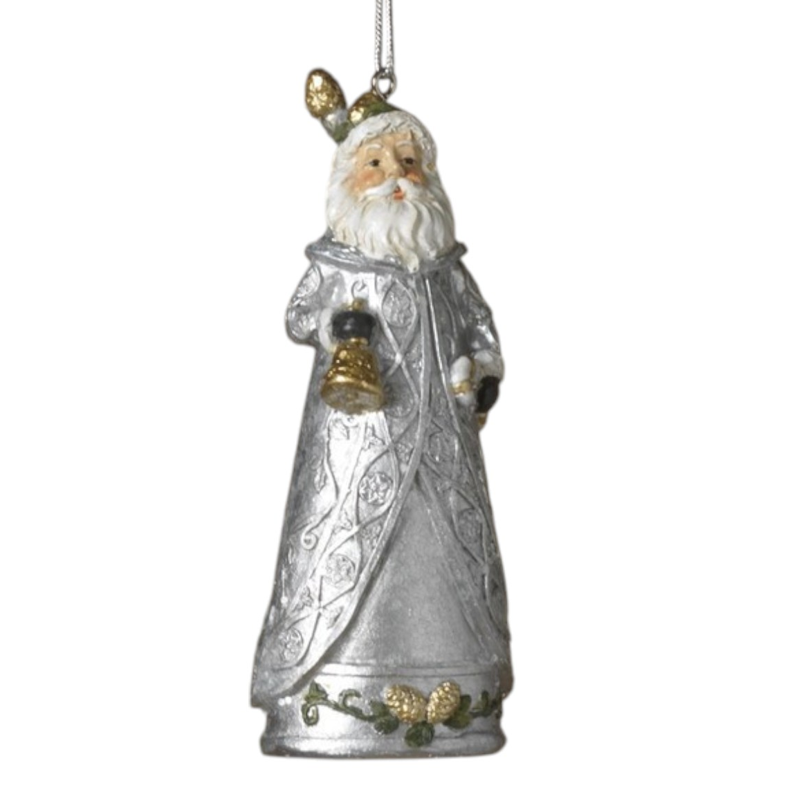 Silver Vintage Santa Ornament -