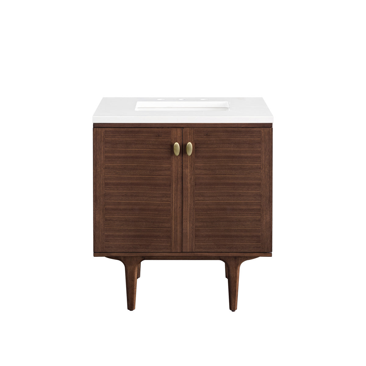 Amberly 30" Single Vanity Cabinet, Mid-Century Walnut