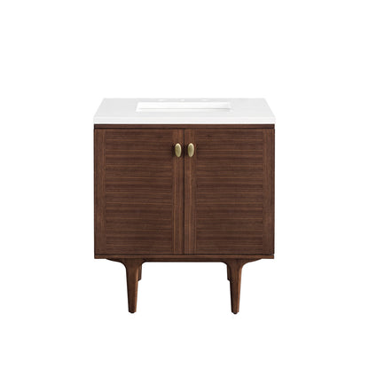 Amberly 30" Single Vanity Cabinet, Mid-Century Walnut