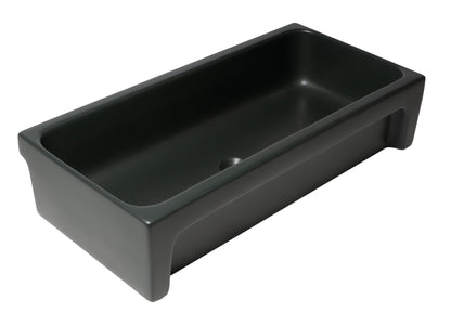 ALFI brand  AB36TRBM 36" Black Matte Above Mount Fireclay Bathroom Trough Sink