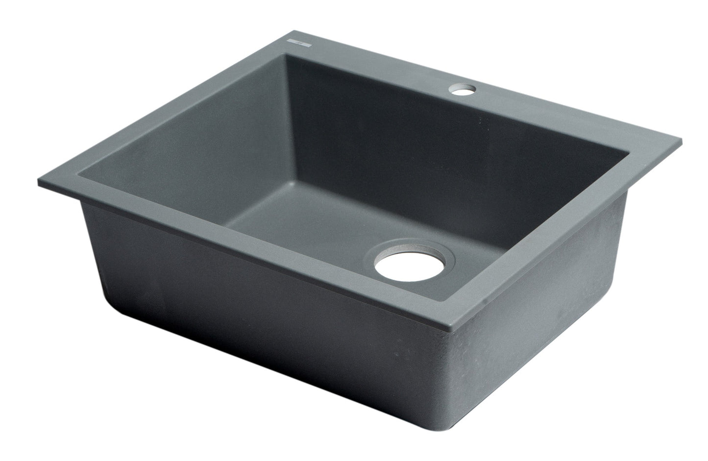 ALFI brand AB2420DI 24" Drop-In Single Bowl Granite Composite Kitchen Sink