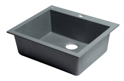 ALFI brand AB2420DI 24" Drop-In Single Bowl Granite Composite Kitchen Sink
