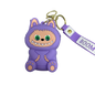 Silicone Labubu Coin Purse Key Chain Pendant (Purple Pizzazz Edition)