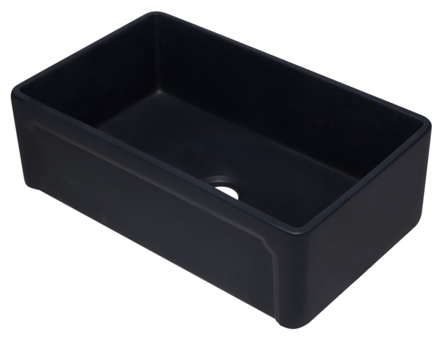 ALFI brand AB3320SB 33 inch Black Reversible Single Fireclay Farmhouse Kitchen Sink