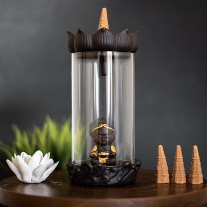 Glass Little Monk Backflow Incense Burner