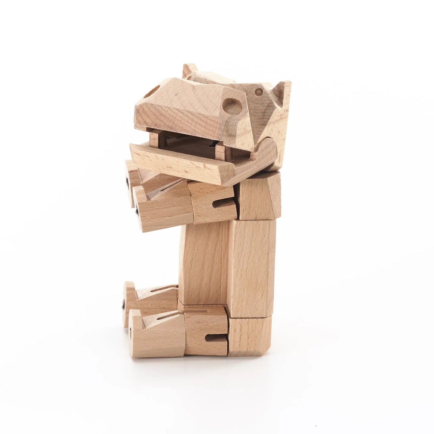Modern Wooden Hippo Decor – Interactive Puzzle & Art Piece