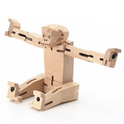 Modern Wooden Monkey Decor – Interactive Puzzle & Art Piece