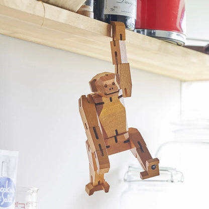 Modern Wooden Monkey Decor – Interactive Puzzle & Art Piece