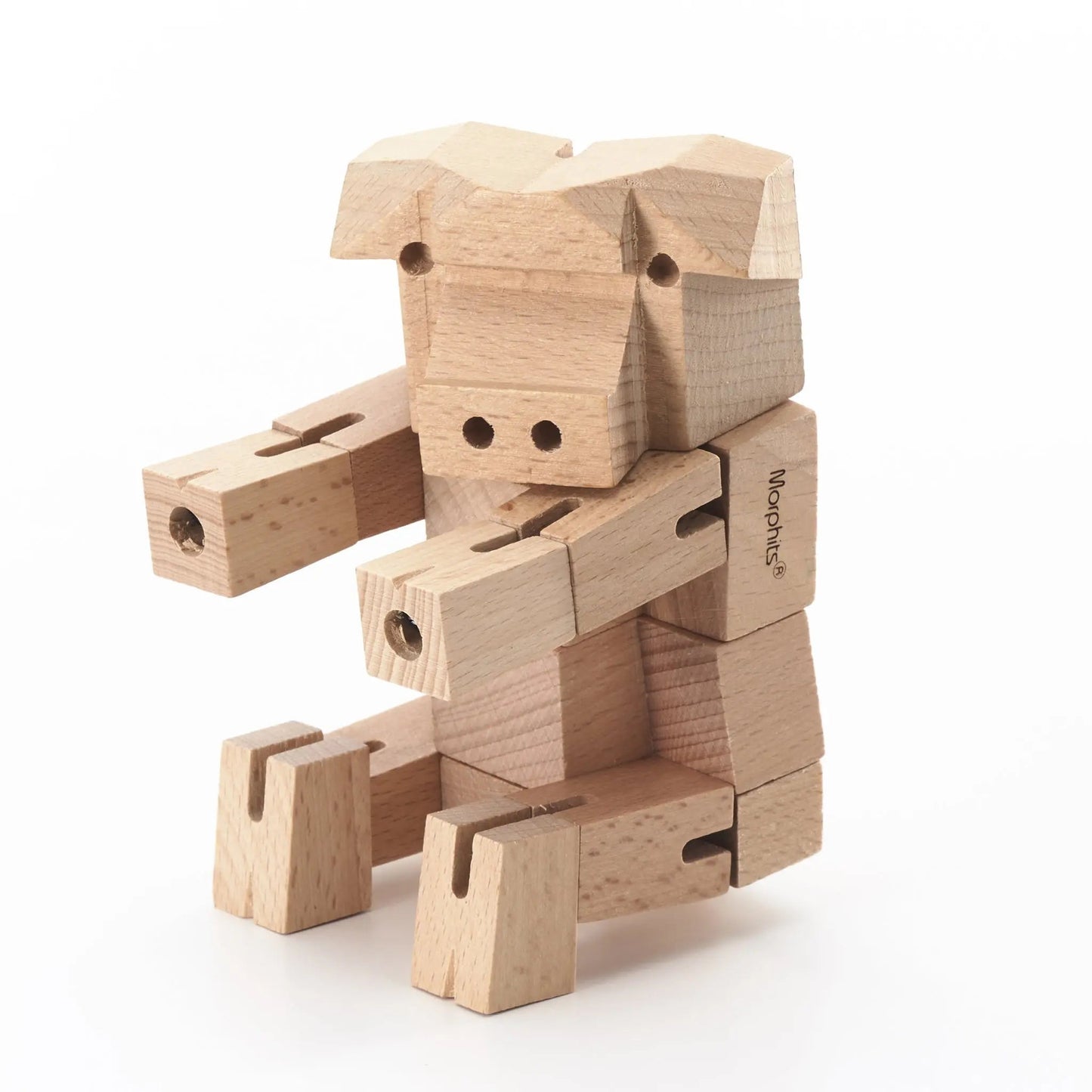 Modern Wooden Pig Decor – Interactive Puzzle & Art Piece
