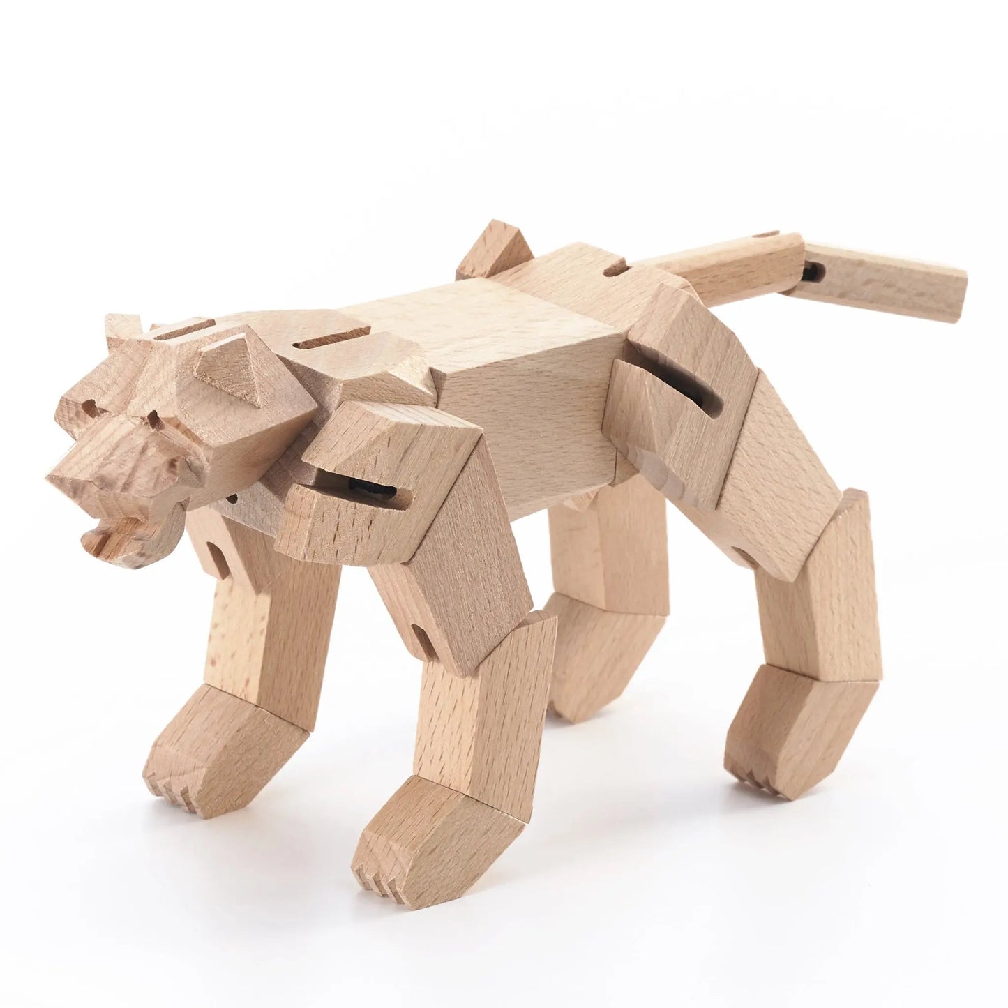 Modern Wooden Tiger Decor – Interactive Puzzle & Art Piece