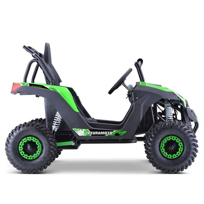 MotoTec Raider 1200W 48V/12AH Kids Electric Full Suspension UTV, Green (SAK76283)
