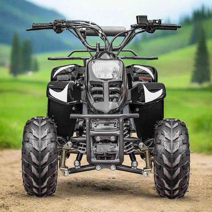 MotoTec Rex 110CC 4-Stroke Mini Kids 4 Wheeler Gas ATV Quad, Black (95316842)