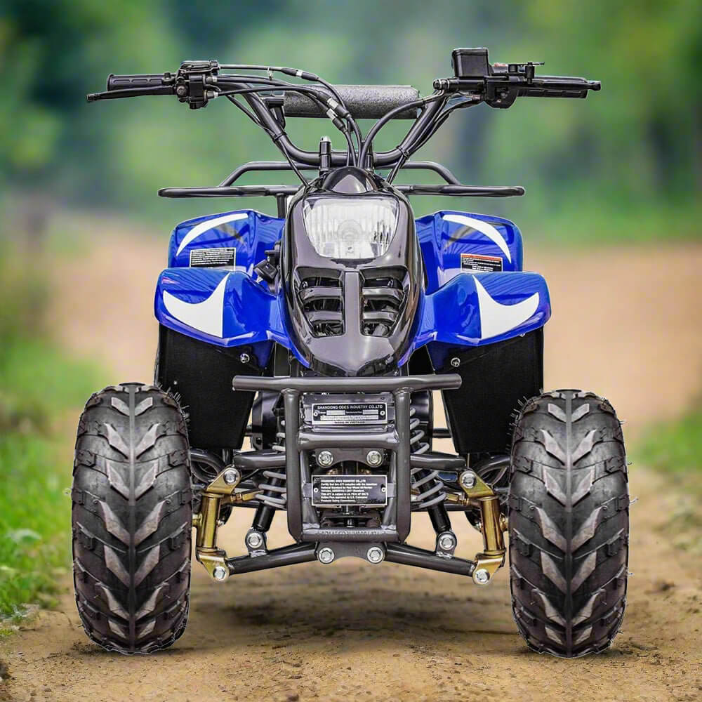 MotoTec Rex 110CC 4-Stroke Mini Kids 4 Wheeler Gas ATV Quad, Blue (91352842)